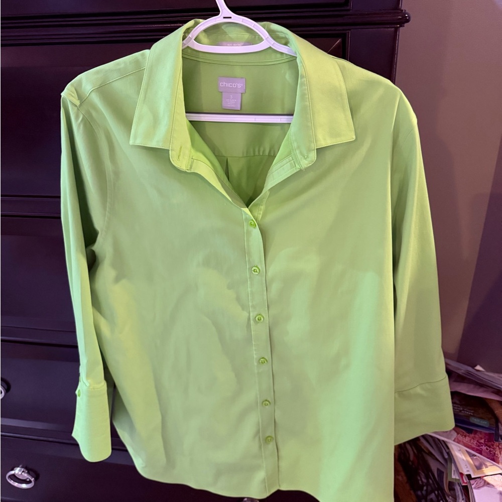 Chico's Lime Green Button Down Shirt
